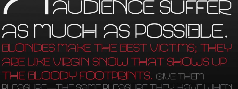 Type sample for Hitchcock, a display font