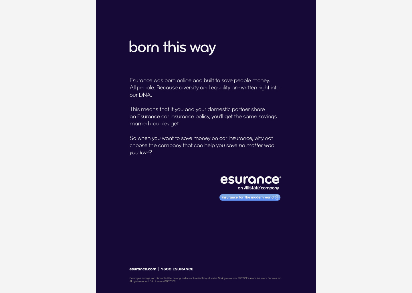 "born this way" ad for EDGE Gay Media Network